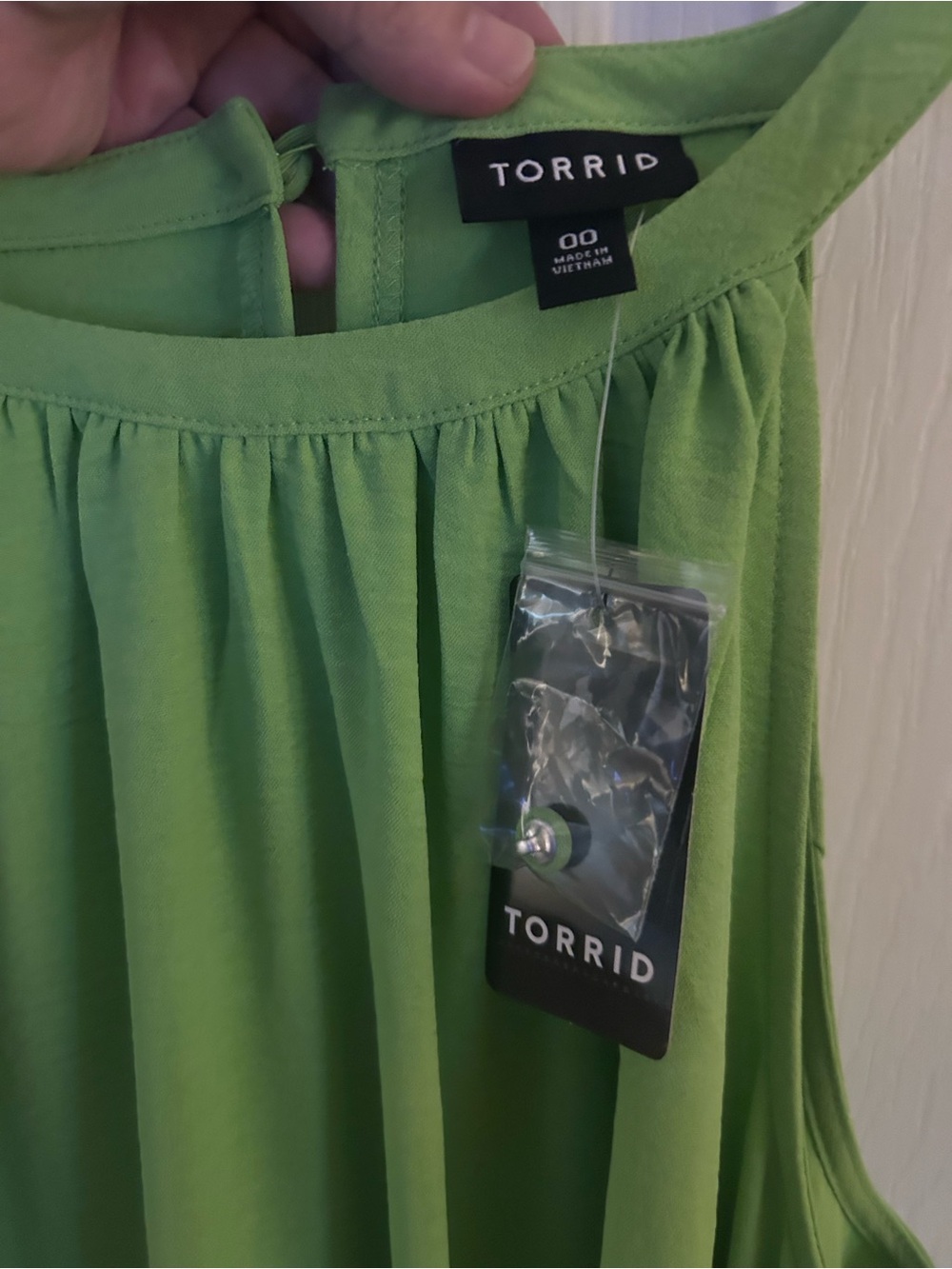 Torrid Bright Lime Green High Neck Sleeveless Dress